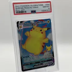 2021 POKEMON CELEBRATIONS #009 FULL ART/SURFING PIKACHU VMAX PSA 10 - Image 4