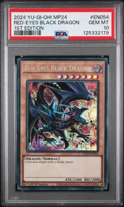 2024 YU-GI-OH! MP24-25TH ANV TIN: DUELING MIRRORS RED-EYES BLACK DRAGON PSA 10 - Image 1