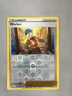 POKEMON Card - Worker 167/195 - Reverse Holo - Silver Tempest - NM - Image 1