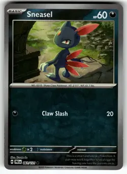 Sneasel (Master Ball Pattern) 061/131 SV: Prismatic Evolutions NM Pokemon Card T - Image 1