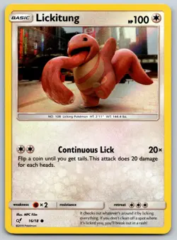 Lickitung (Holo Common) 16/18 Detective Pikachu NM Pokemon Card TCG - Image 1