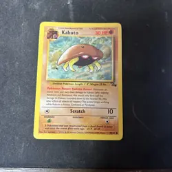 Pokemon TCG Kabuto 50/62 Fossil Unlimited Card WOTC Free Shipping D70 - Image 1