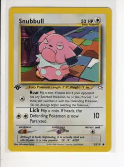 SNUBBULL 1ST EDITION NEO GENESIS SET POKEMON CARD 74/111 EX/NM - Image 1