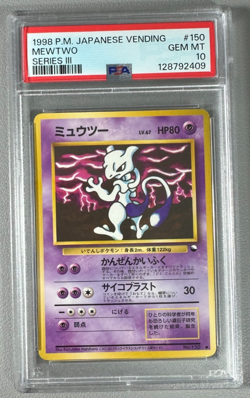 1998 Pokemon Japanese Vending Series III 3 #150 Mewtwo PSA 10 Graded Card - Image 1