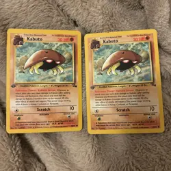 2x Kabuto 1st Edition Near mint - Fossil Pokemon Card Lot Vintage WOTC 50/62 - Image 1