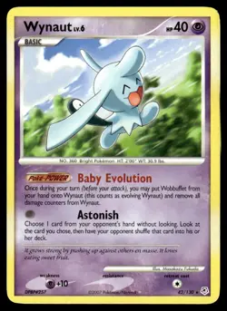 Wynaut 42/130 Rare Diamond & Pearl Pokemon Card Regular Non Holo LP - Image 1
