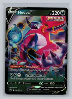 Pokemon Card Hoopa V SWSH176 Black Star Promo Fusion Strike TCG 2021 NM - Image 1