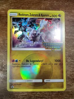 2018 Legendary Pokemon Reshiram, Zerkrom & Kyurem Promo Trading Card Jumbo - Image 1