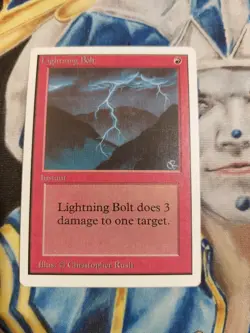 Lightning Bolt MTG Unlimited Common Red Instant Moderately Played x1 GG20 - Image 1
