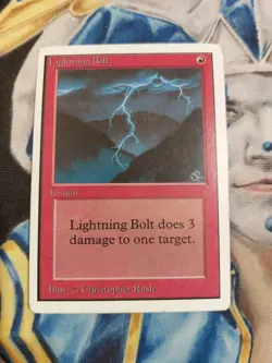 Lightning Bolt MTG Unlimited Common Red Instant Moderately Played x1 GG10 - Image 1