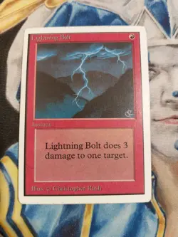 Lightning Bolt MTG Unlimited Common Red Instant Moderately Played x1 GG10 - Image 2