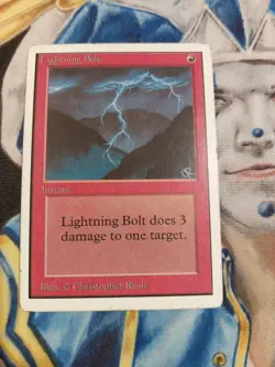 Lightning Bolt MTG Unlimited Common Red Instant Moderately Played x1 GG8 - Image 2