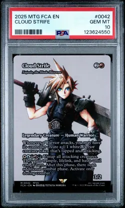 4550 Cloud Strife 2025 MTG Final Fantasy FCA #0042 Foil PSA 10 - Image 1