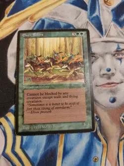 Elven Riders MTG Legends Rare Green Creature Moderately Played x1 GG1 - Image 1