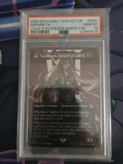 2025 MTG Final Fantasy EN Borderless Surge Foil #0527 Sephiroth PSA 10 GEM MINT - Image 1