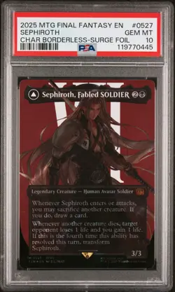[PSA 10 Surge Foil Borderless] Sephiroth, Fabled SOLDIER - MTG FF Final Fantasy - Image 1