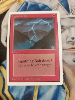 Lightning Bolt MTG Unlimited Common Red Instant Near-Mint x1 GG3 - Image 1