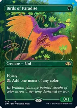 MTG English Birds of Paradise (Borderless) NM Foil Dominaria Remastered - Image 1