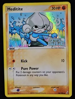 Meditite 2006 Holo Pokemon 56/100 Card Ex Crystal Guardians - Image 1