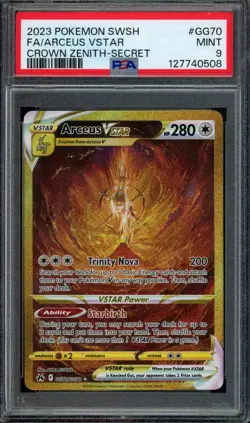 Pokemon Arceus Vstar Full Art 2023 SWSH Crown Zenith #GG70 PSA 9 Mint - Image 1