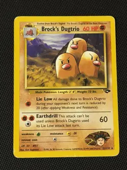 Brock's Dugtrio 22/132 Rare Gym Challenge Pokemon TCG WOTC LP/MP - Image 1