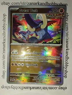 Pokemon Great Tusk 055/131 Prismatic Evolutions MASTER BALL HOLO NM - Image 1