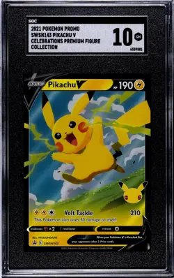 Pikachu V SWSH143 Pokemon Celebrations Black Star Promo - SGC 10 GEM MT - Image 1