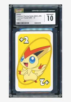 Pokemon CGC 10 GEM MINT Victini Yellow 2021 Pokemon Pocket Uno Japanese - Image 1