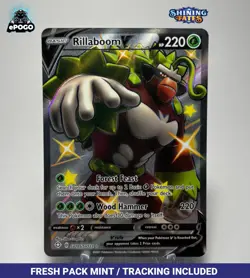 Rillaboom V SV105/SV122 Full Art Pokemon TCG: Shining Fates MINT SHIPPED TODAY - Image 1