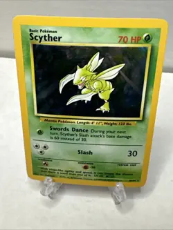 Scyther 10/64 Rare Holo Misprint Error No Jungle Set Symbol Vintage Pokemon NM - Image 2