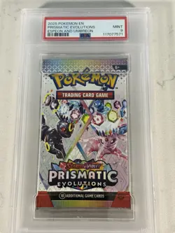Pokemon S&V Prismatic Evolutions Espeon & Umbreon Booster Pack PSA 9 Mint - Image 1