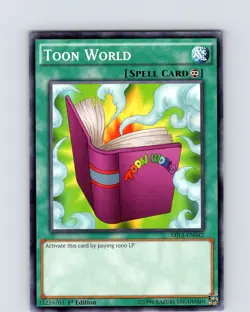 Yu-Gi-Oh TCG Toon World MIL1-EN042 1st Edition Regular Common Card LP-NM - Image 1