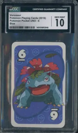2019 Pokemon Playing Cards Pocket Uno #6 Venusaur Blue CGC 10 GEM MINT - Image 1