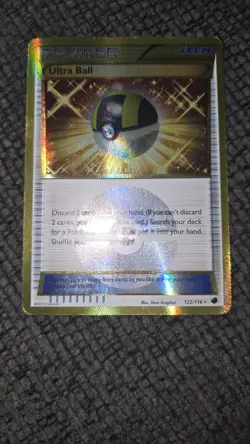 Pokemon TCG Ultra Ball Plasma Freeze 122/116 Secret Rare Card Gold - Image 1