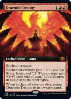 Draconic Destiny (Extended Art) -Foil Light Play MTG The Brothers' War - Image 1