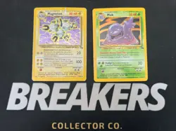 1999 Fossil Vintage Pokemon 2 Card Lot: Holo Muk 13/62 & Holo Magneton 11/62 - Image 1