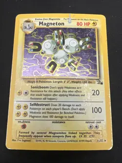 1999 Fossil Vintage Pokemon 2 Card Lot: Holo Muk 13/62 & Holo Magneton 11/62 - Image 2