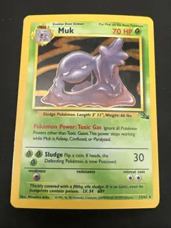 1999 Fossil Vintage Pokemon 2 Card Lot: Holo Muk 13/62 & Holo Magneton 11/62 - Image 4