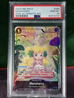 Mansherry PSA 10 Gem Mint Alternate Art One Piece Card Game English OP05-088 - Image 1