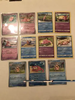 Lot Of 11 Slowpoke Slowbro Slowking Pokemon Cards - Image 1