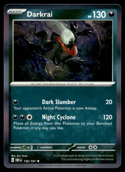 Darkrai 136/197 Pokemon Card Obsidian Flames Rare Holo 130 HP Near Mint B103 - Image 1
