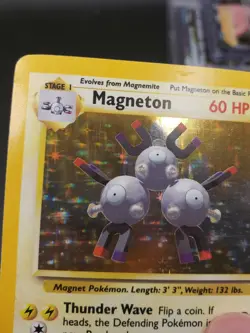 Pokemon TCG Magneton Base Set Holo Rare Card 9/102 WOTC MP - Image 2