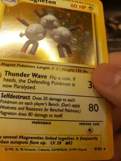 Pokemon TCG Magneton Base Set Holo Rare Card 9/102 WOTC MP - Image 4