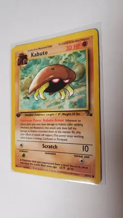 Pokemon TCG Kabuto Fossil 1st Edition Common Card 50/62 Regular MP - Image 1