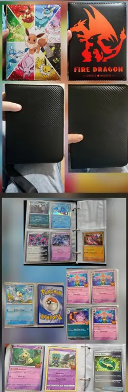 Huge 500+Pokemon Card Lot Plus 3 new binders 2 are pokemon. Holos, full arts etc - Image 1