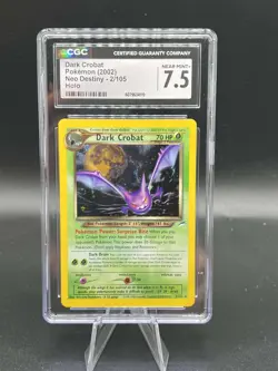 CGC 7.5 Dark Crobat 2002 Neo Destiny 2/105 Holo Pokemon Card SWIRL - Image 1