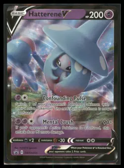 2020 Pokemon TCG Card Sword & Shield Hatterene V Basic/Rare Holo V #SWSH055 - Image 1