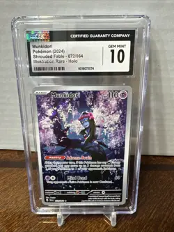 CGC 10 Munkidori 072/064 Shrouded Fable Illustration Rare IR Pokemon Card 2024 - Image 1