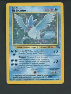 Pokemon TCG Articuno Fossil Holo Card 2/62 Unlimited Rare - Image 1