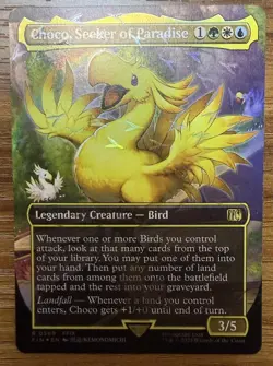 Choco, Seeker of Paradise Borderless Chocobo Track FOIL MTG Final Fantasy - Image 1